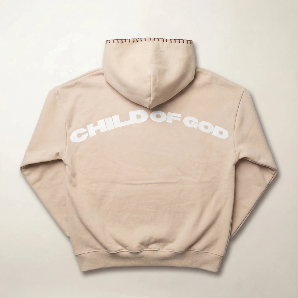 Stitched Hoodie in Tan