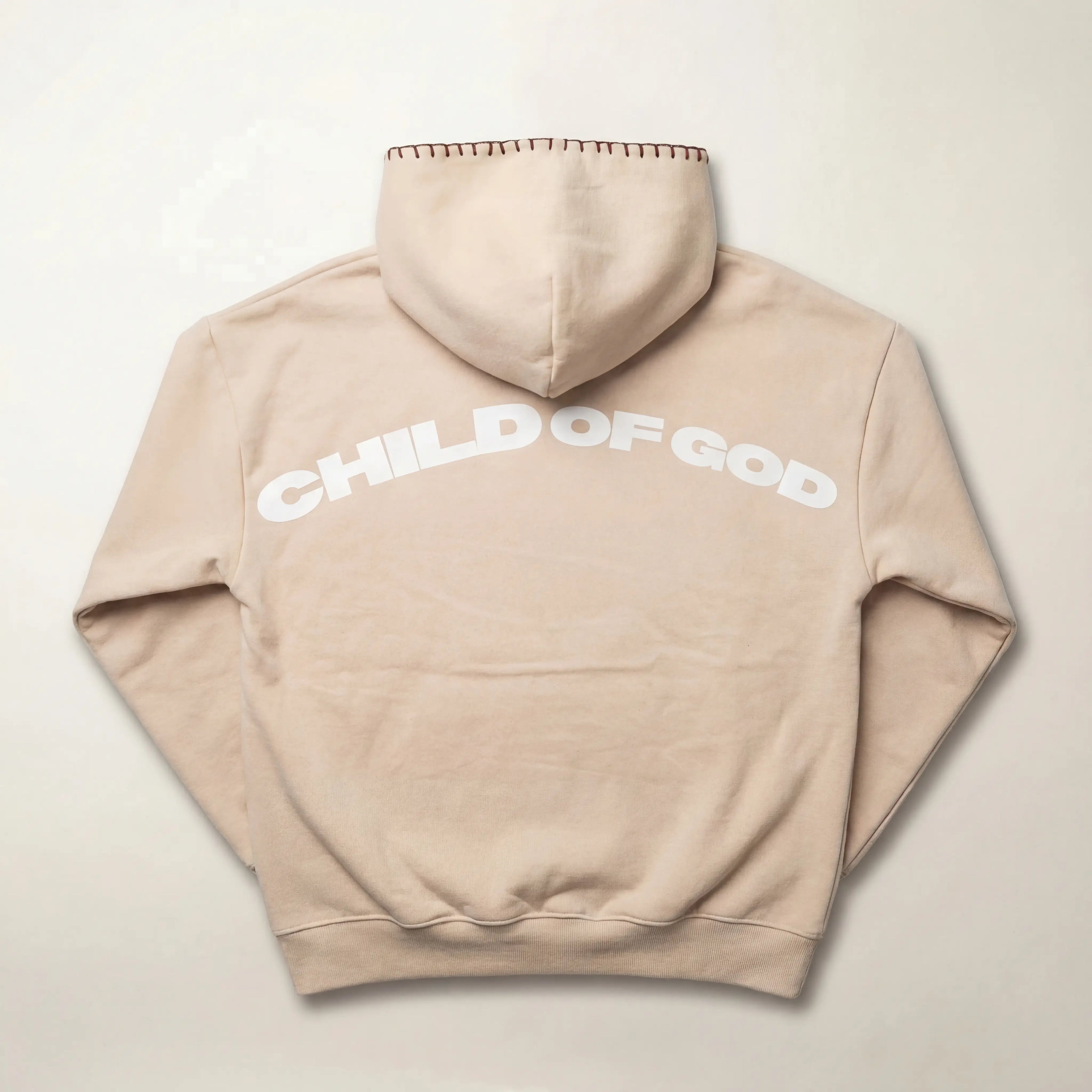 Stitched Hoodie in Tan