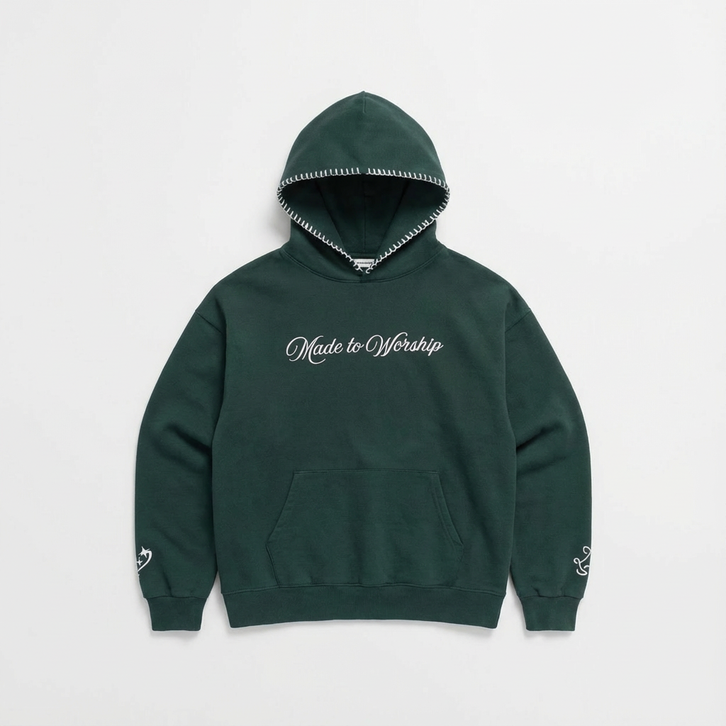 Stitched Hoodie in Green