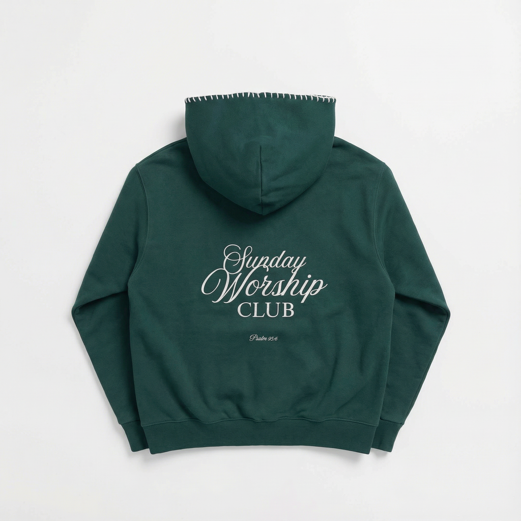 Stitched Hoodie in Green