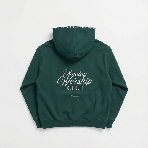 Stitched Hoodie in Green